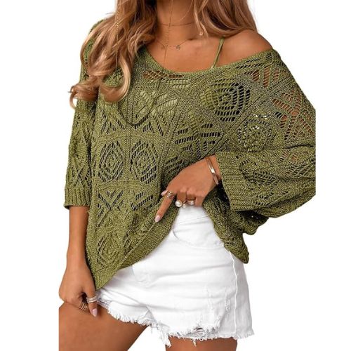 Dokotoo Women's Crochet Hollow Out Sweater